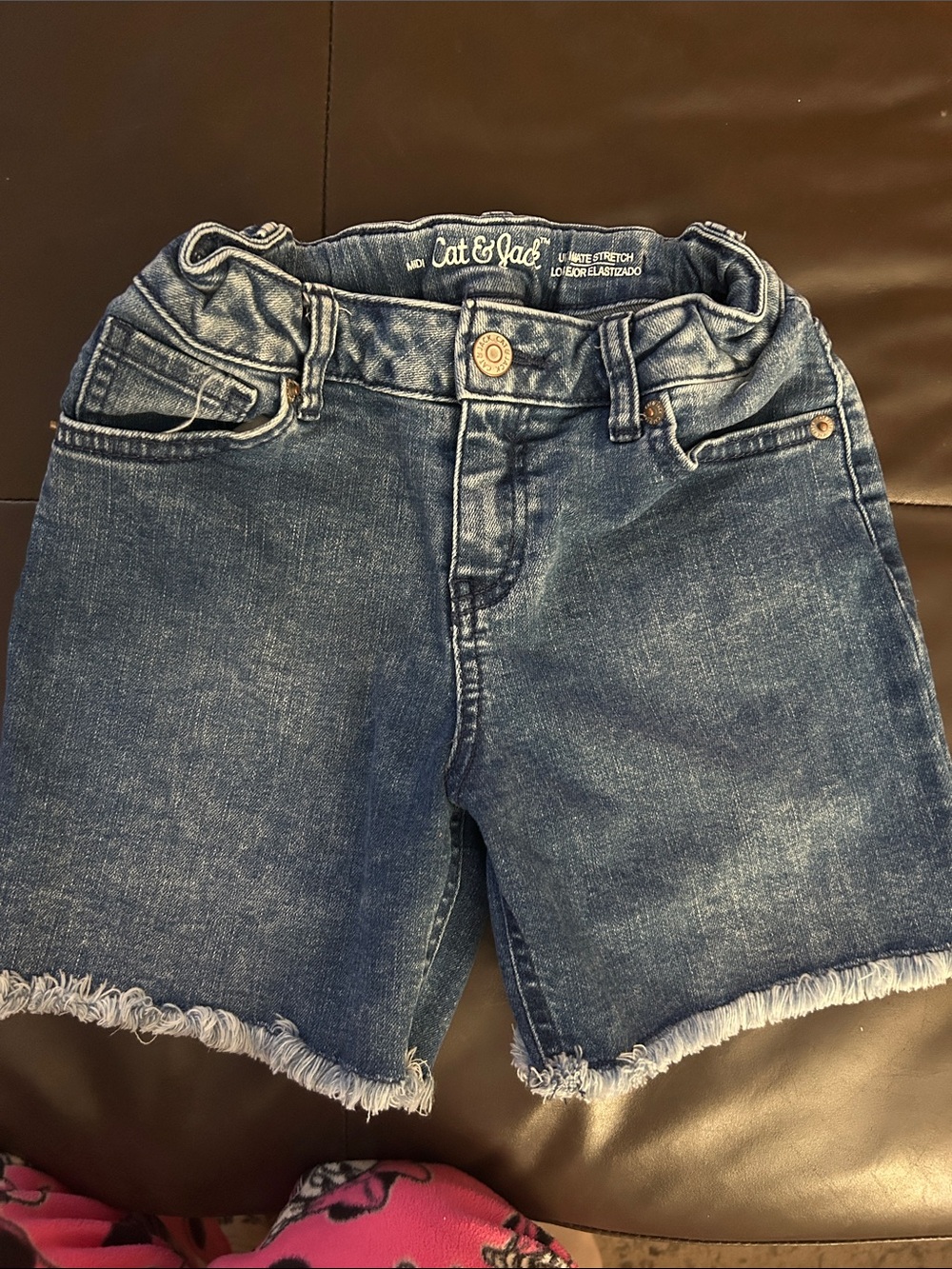 Cat & Jack Blue Denim Frayed Hem girls Shorts sz 8